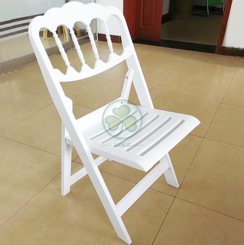 Resin Folding Chair with Slatted Seat 025