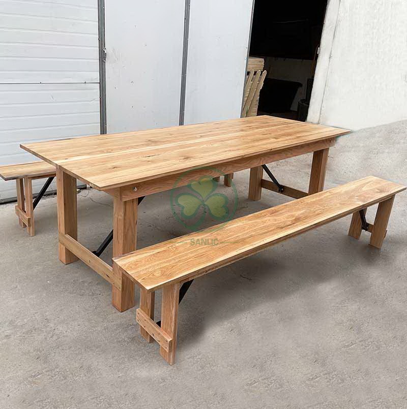Wood Farmhouse Table for Events and Weddings  004