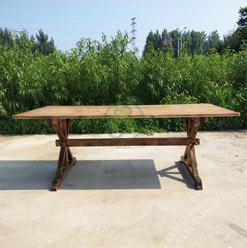 Wood Farmhouse Table for Events and Weddings  005